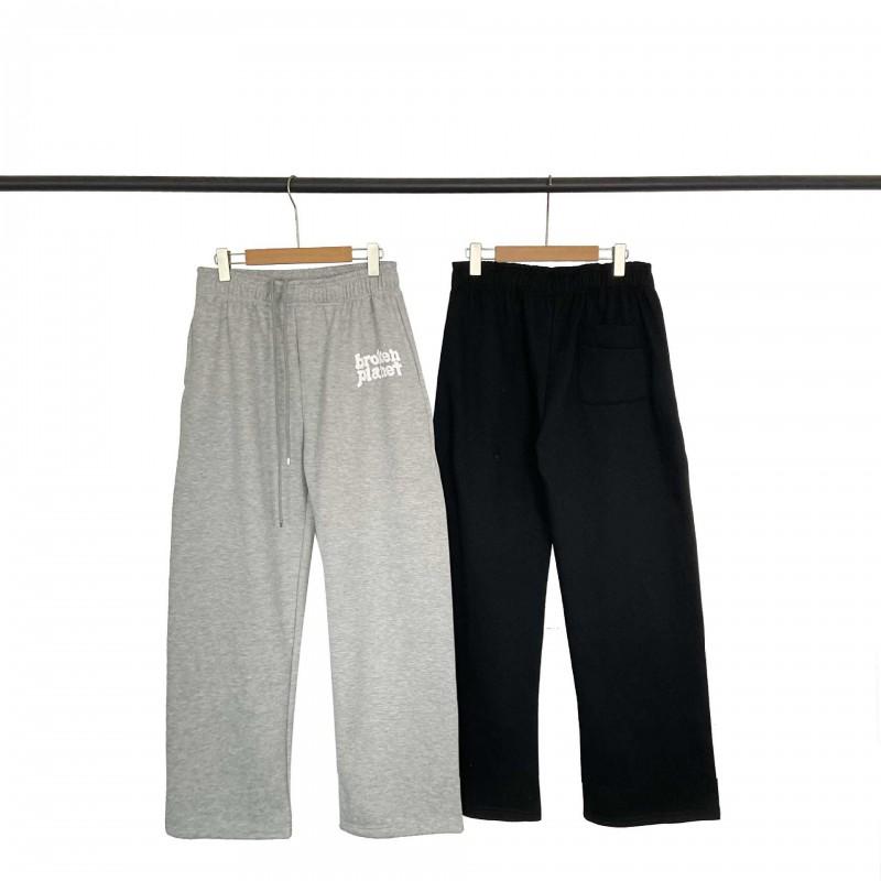 Mens Fleece-Lined Loose Straight Leg Sweatpants With Letter Print - Winter Warm Casual Trousers