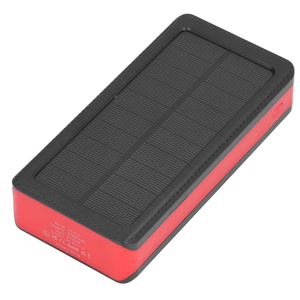 Солнечный внешний аккумулятор с 32 светодиодами, 4 USB-портами, емкостью 30000 мАч для кемпинга, пеших походов и приключений