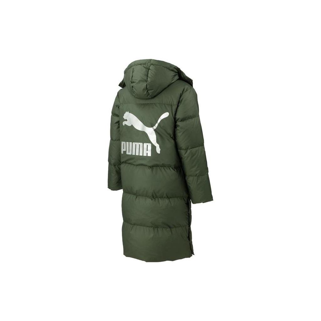 Puma Пуховик со скрытой молнией с логотипом и верхней одеждой унисекс Зеленый 539572-64