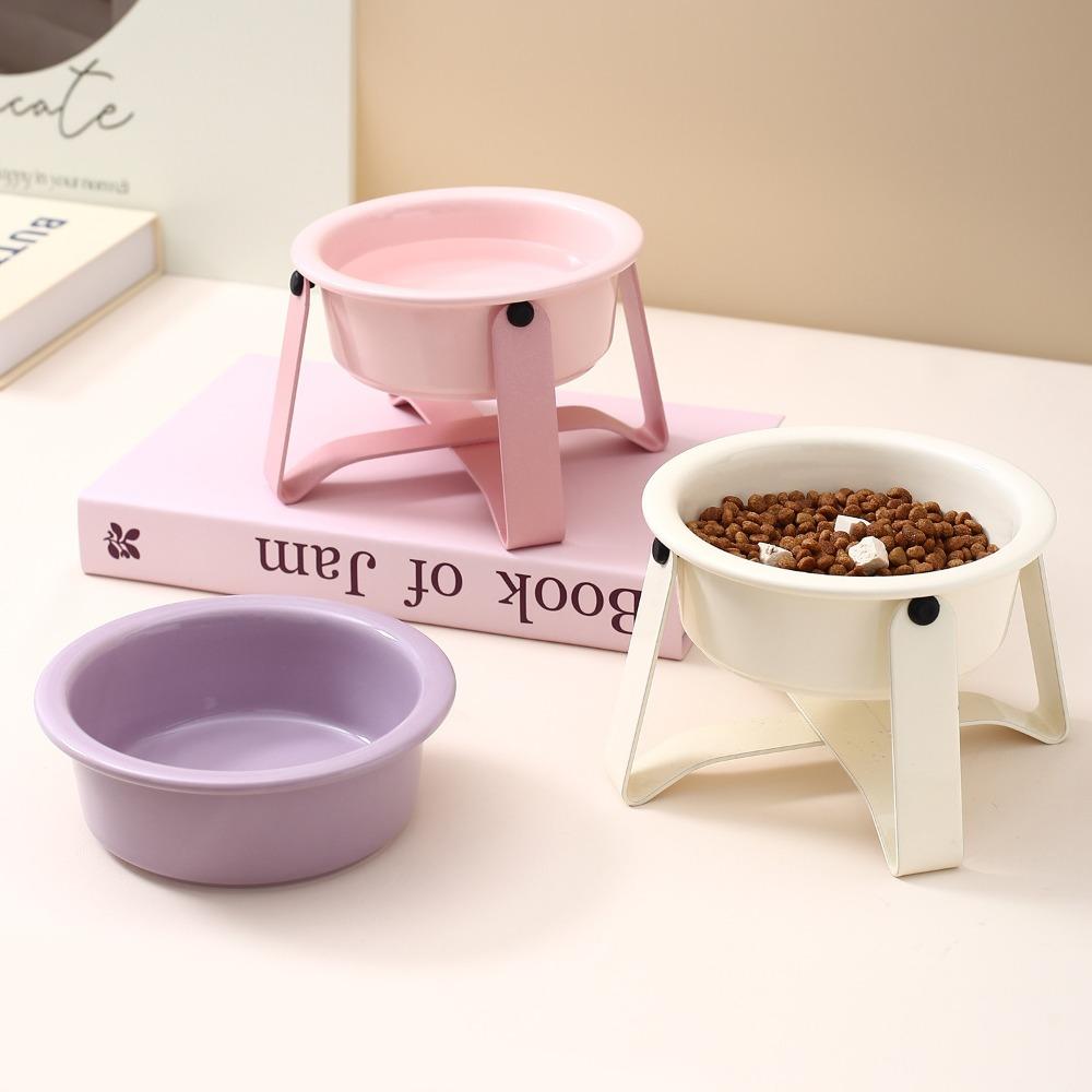 High Footed Cat Feeding Bowl Ceramics Drinking Water Bowl Dog Food Bowl Neck Protection