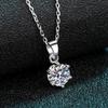 NeeTim 1 Carat Moissanite Pendant Necklace for Women S925 Sterling Silver with White Gold Plated Wedding Bridal Party Jewelry