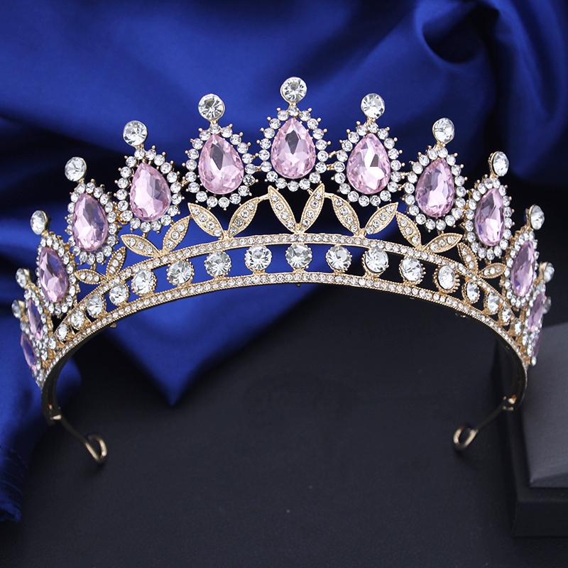 Винтажная корона-капля для королевы, свадебная, для выпускного бала, украшение для волос, тиары для невесты, косплей, аксессуары для головы