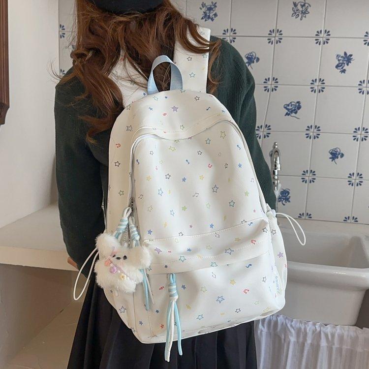Schoolbag star printing large capacity cute schoolbag girl small fresh campus middle school student backpack light travel backpack