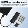 4-портовый USB2.0 хаб-расширитель, предоставляющий 4 интерфейса USB2.0 для ПК, ноутбука, телевизора, поддерживает передачу данных, зарядку до 480 Мбит/с