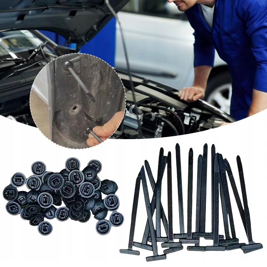 Car cable ties, clips, pins, mounting clips for covers, 200 pcs