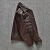 Heavy Industry M65 Hunting Cowhide Leather Jacket Men's Tooling Vintage Red Brown Genuine Leather CoatsPlus Size