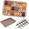 18-Lattice Non-Stick Carbon Steel Brownie Pan Baking Tray Brownie Cake Tin with Dividers for Ovenware Cookware Bakeware