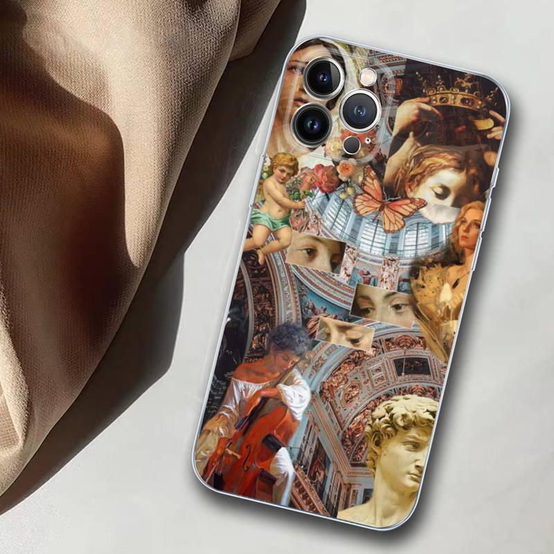 Мягкий силиконовый чехол для телефона с рисунком в стиле Ренессанс для iPhone 14 13 12 11 Pro Mini XS MAX 8 7 6 Plus X XS XR