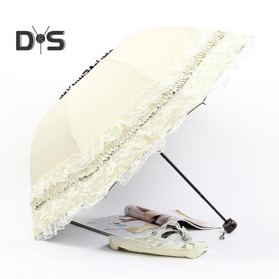 Кружевной складной зонт, портативный, солнцезащитный, с защитой от ультрафиолета, ветрозащитный, легкий, водонепроницаемый, дорожный, мини-зонт от солнца и дождя, карманный зонт