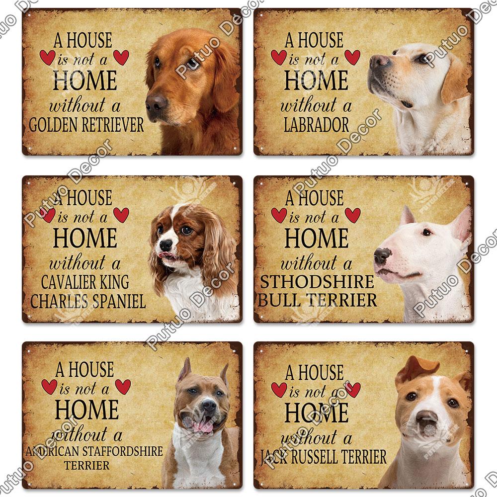 Декор Собака Винтаж Жестяные Знаки Доска Металлическая Пластина Настенное Искусство Украшения Для Дома Гостиная Человек Пещера Кафе Ферма Ретро Плакат
