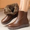 Flat-bottomed Snow Boots Women's New Winter Velvet Thickened Short Boots Fur Integrated Non-slip Cotton Shoes