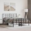 VidaXL Metal Bed Frames with Headboard Footboard, Double Bed with Slat Base, Adult Bed with Feet for Bedroom, 355579
