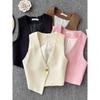 2025 Summer New Versitile Fashion V-neck Sleeveless Vest Women One Button Slim Fit Slimming Waistcoat Vest Top