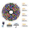 Outdoor Solar Lamp 100m-10m Christmas Dreamy Twinkle Fairy Lights String Garland 8 Modes Xmas Tree Garden Curtain Ambinet Decor