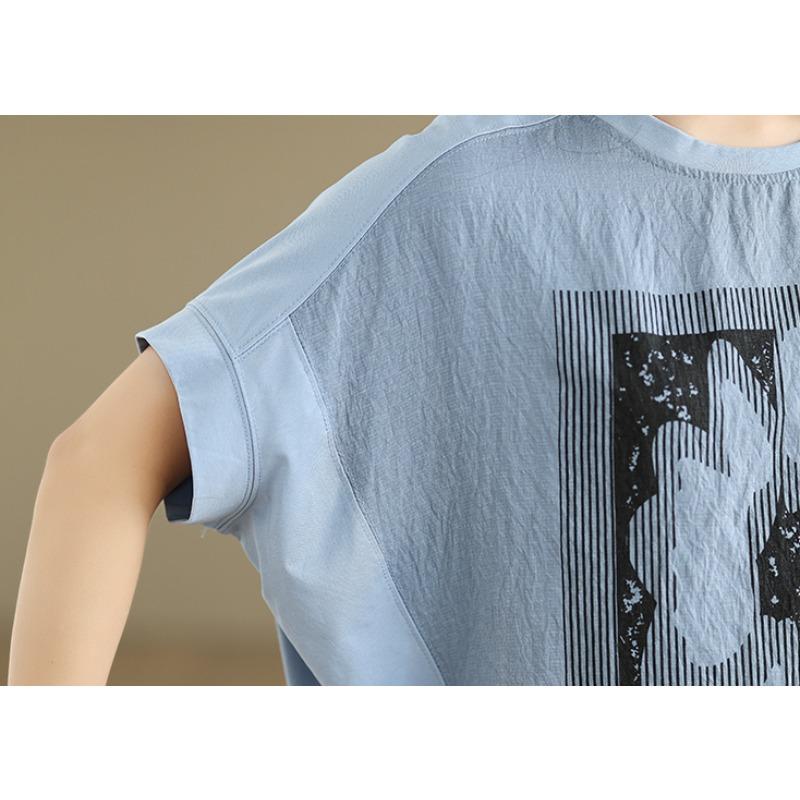 DIMANAF 2025 Летние Топы Большого Размера Хлопковая Футболка с Круглым Вырезом Женщины Рукав Летучая Мышь Принт Свободные Футболки