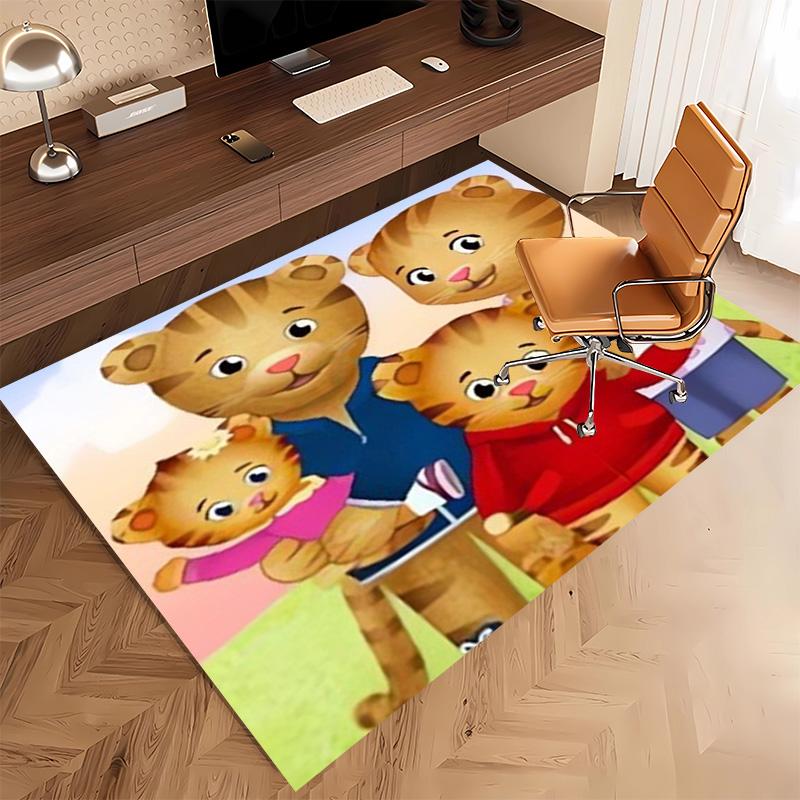 1pc Daniel Tiger's Neighborhood Print Area Rug - Soft, Washable Non-Slip Indoor Mat, Living Room, Home Office Decorative Rug,Office Decorative