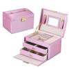 Leather Jewelry Storage Box - Organizer for Rings, Earrings, Necklaces, Makeup & Watch