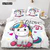 Unicorn Duvet Cover King Queen Cute White Cartoon Animal Bedding Set Children Boys Girl Western Fairy Tale Polyester Quilt Cover