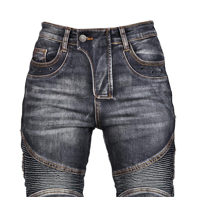 VOLERO+Motorcycle Wash Jeans Women's Vintage Motorcycle Casual Riding Pants+Kevlar Anti Wear And Anti Drop