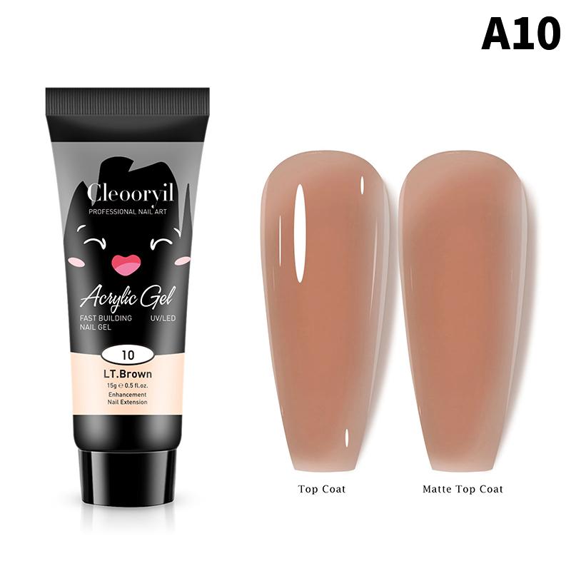 15 мл Многоцветный Поли Гель Лак Акриловый Клей для Наращивания Профессиональный Полуперманентный Резина Арт Клей для Ногтей