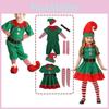 Радостный семейный рождественский косплей-костюм с дизайном зеленого эльфа Санта-Клауса для всех возрастов