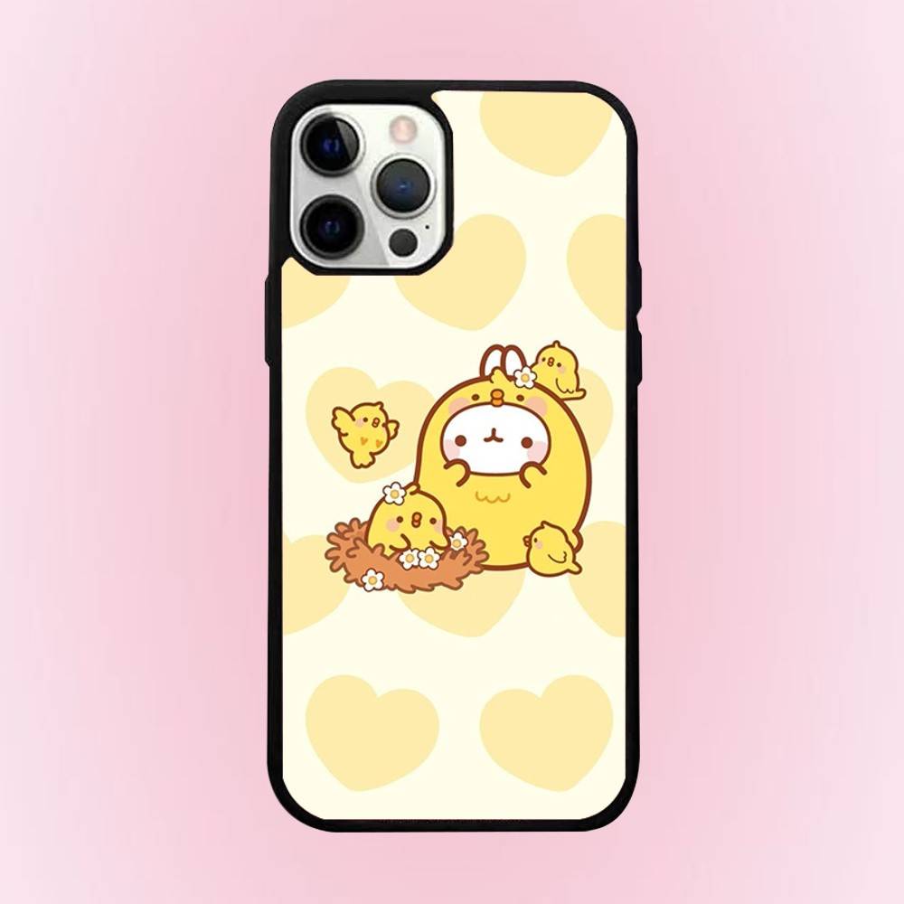 Милый чехол для телефона M-Molang-gs для iPhone 16e, 16, 15, 14, 13, 12, 11, Plus, Pro, Max, Mini, с магнитной беспроводной зарядкой Magsafe