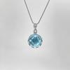 Женское колье из стерлингового серебра 925 пробы: Элегантная подвеска из небесно-голубого кристалла на универсальной ключичной цепочке