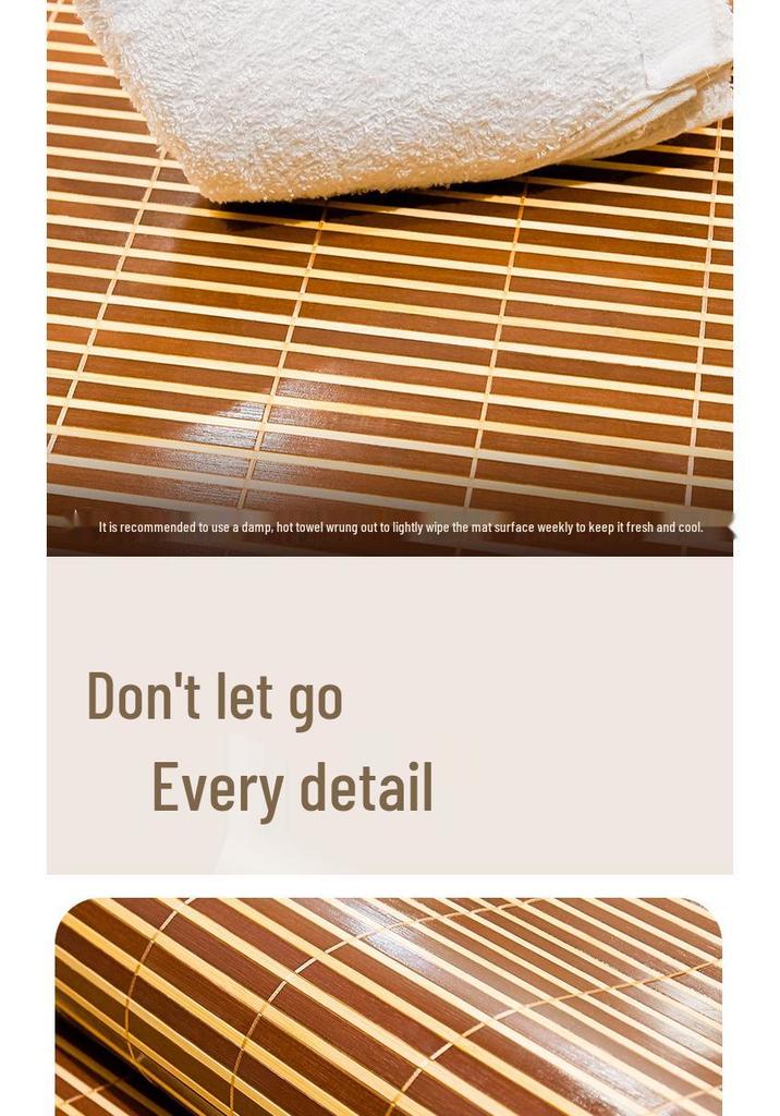 2026 Bamboo Cooling Mat - Foldable Straw Mat for Dorms, 0.9m Single Bed