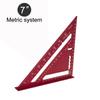 7-дюймовая метрическая треугольная линейка из алюминиевого сплава Инструменты для измерения плотника Треугольный транспортир Квадрат Цвет Инструменты для деревообработки