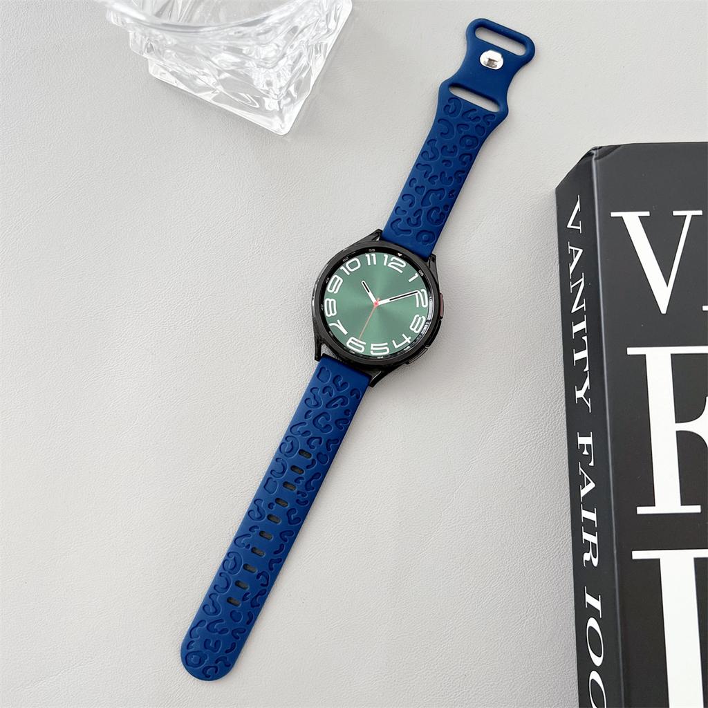 Ремешок с леопардовой гравировкой 20 мм, 22 мм для Samsung Galaxy Watch 6, 5, 4, 40 мм, 44 мм, силиконовый милый ремешок Gear S3 6, классический, 43 мм, 47 мм, Active 2