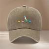 This Is a Baseball Cap with a Dinosaur and UFO Print Suitable for All Seasons It Features an Adjustable Size a Curved Brim a