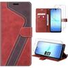 Protective Case - BOOLING - for Samsung Galaxy A17 5G/4G - Red PU Leather - Anti-Scratch - 2 Screens