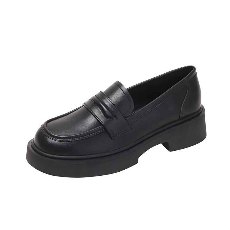 Настоящие мягкие кожаные мокасины женские на платформе с одной педалью одинарные туфли увеличивают рост британский стиль маленькие кожаные туфли женские