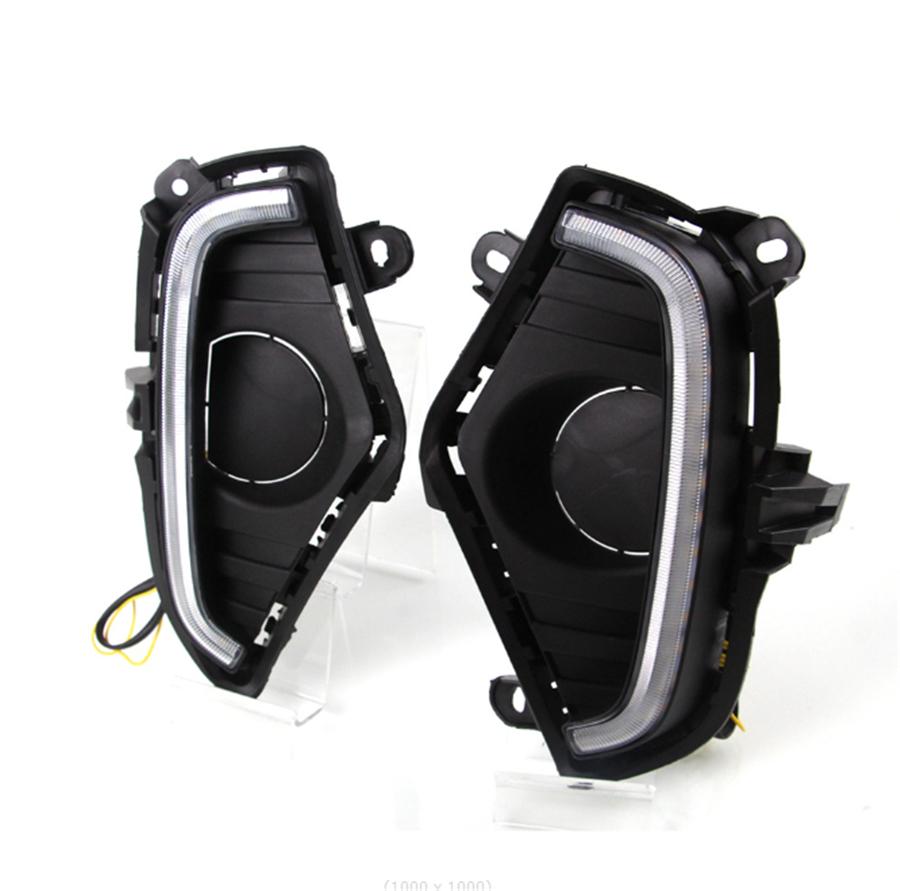 2× DRL Daytime Running Light LED Fog Lamp W/ Turn Signal For RAV4 2019-22 Toyota