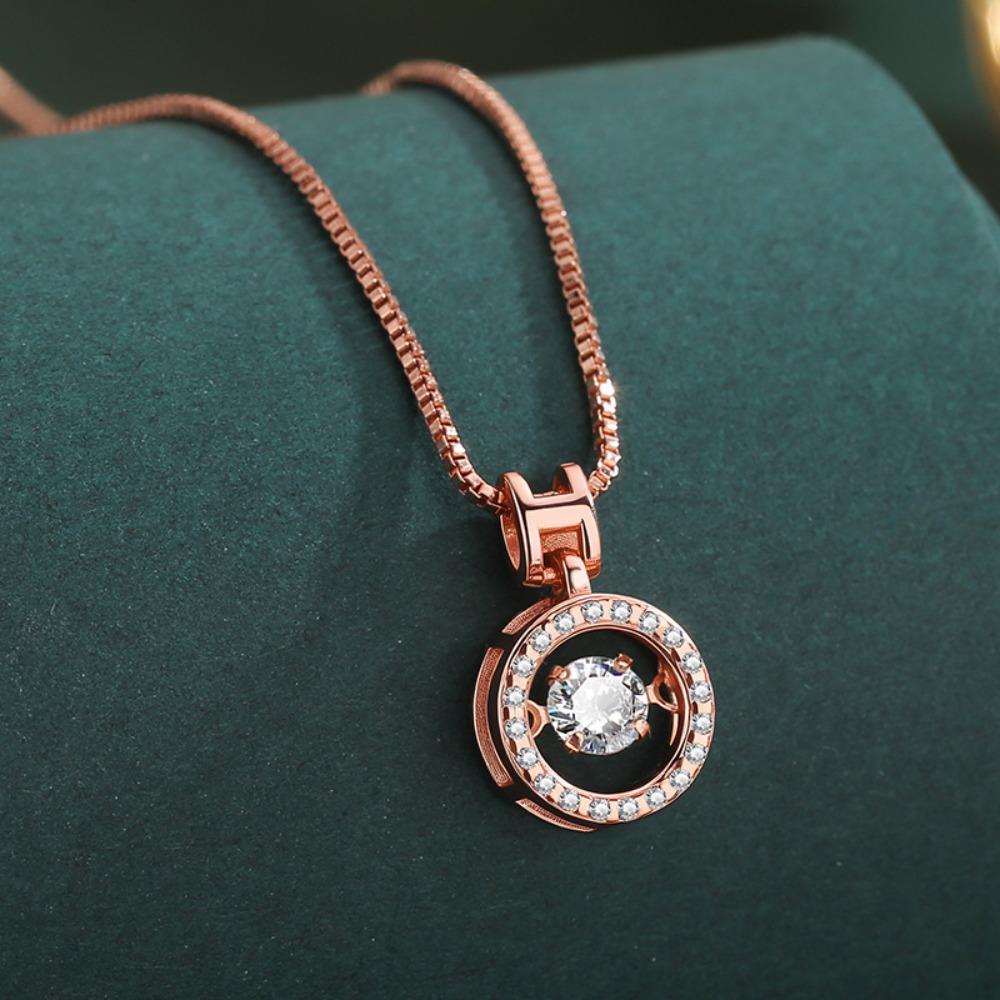 Классическая Роскошная Розовое Золото Сияющий Кристалл Цирконий Бьющееся Сердце Подвеска Ожерелье для Женщин Изысканный Подарок на День Святого Валентина Украшения