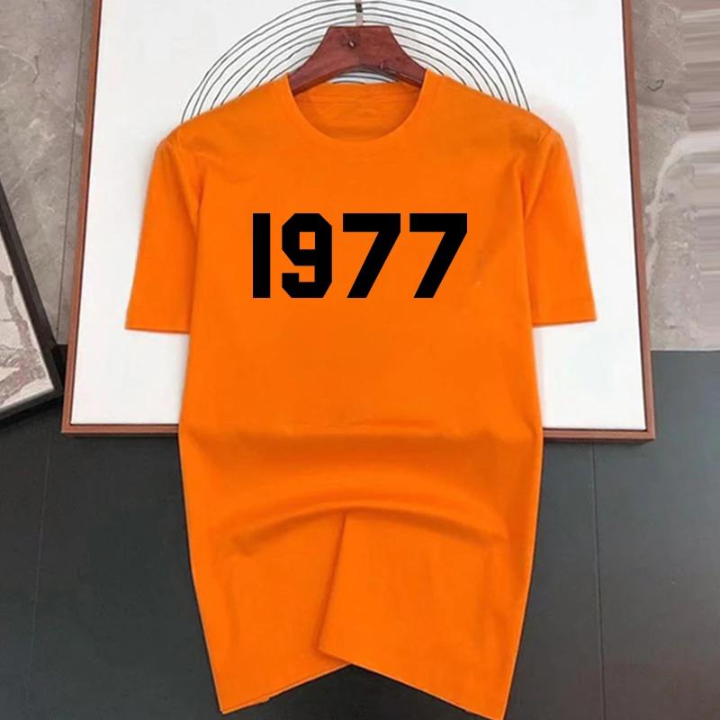 Высококачественный хлопок 1977 года с монохромным принтом, роскошная футболка для мужчин, новые брендовые модные крутые дизайнерские футболки, повседневные уличные топы