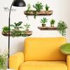 3Pcs Potted Plants Shelf Wall Sticker Waterproof PVC Self-adhesive Living Room Bedroom Home Office 3D Effect Green Plants Shelf Decoration Decal