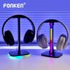 FONKEN Подставка для гарнитуры RGB со светодиодной подставкой/USB-подсветкой, настольный компьютер, держатель для наушников, дисплей, аксессуары для наушников для ПК, геймера