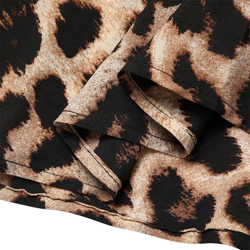 VONDA Весеннее женское вечернее платье с леопардовым принтом, элегантное свободное длинное платье с длинными рукавами и V-образным вырезом