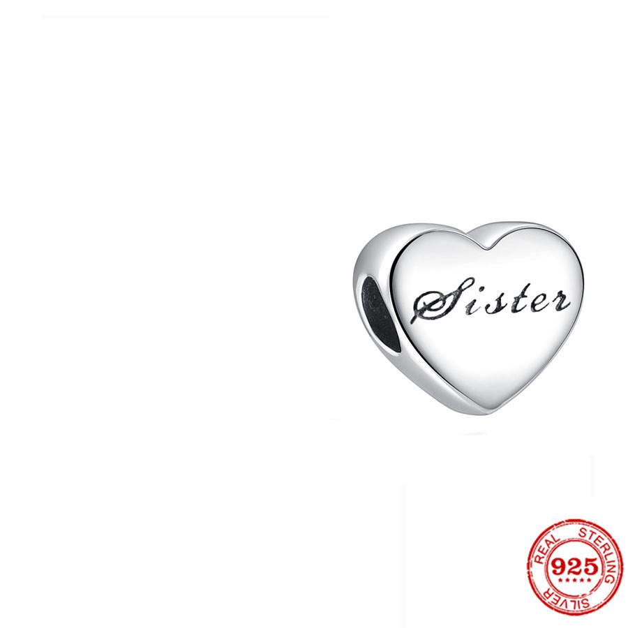 Новый Браслет-Шарм Сердце от Copperbrother Сестра Мама Папа Сын Дочь Жена для Женщин Подходит к Оригинальному Браслету DIY Украшения