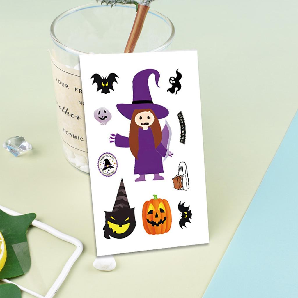 8  Halloween Party Card Stickers DIY Notebook Small Card Mobile Phone Case Can Be Decorated With Holiday Gifts