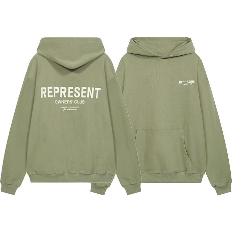 European and American cross-border REPRESENT classic slogan letter printing men's loose hooded sweater women's hoodie tide
