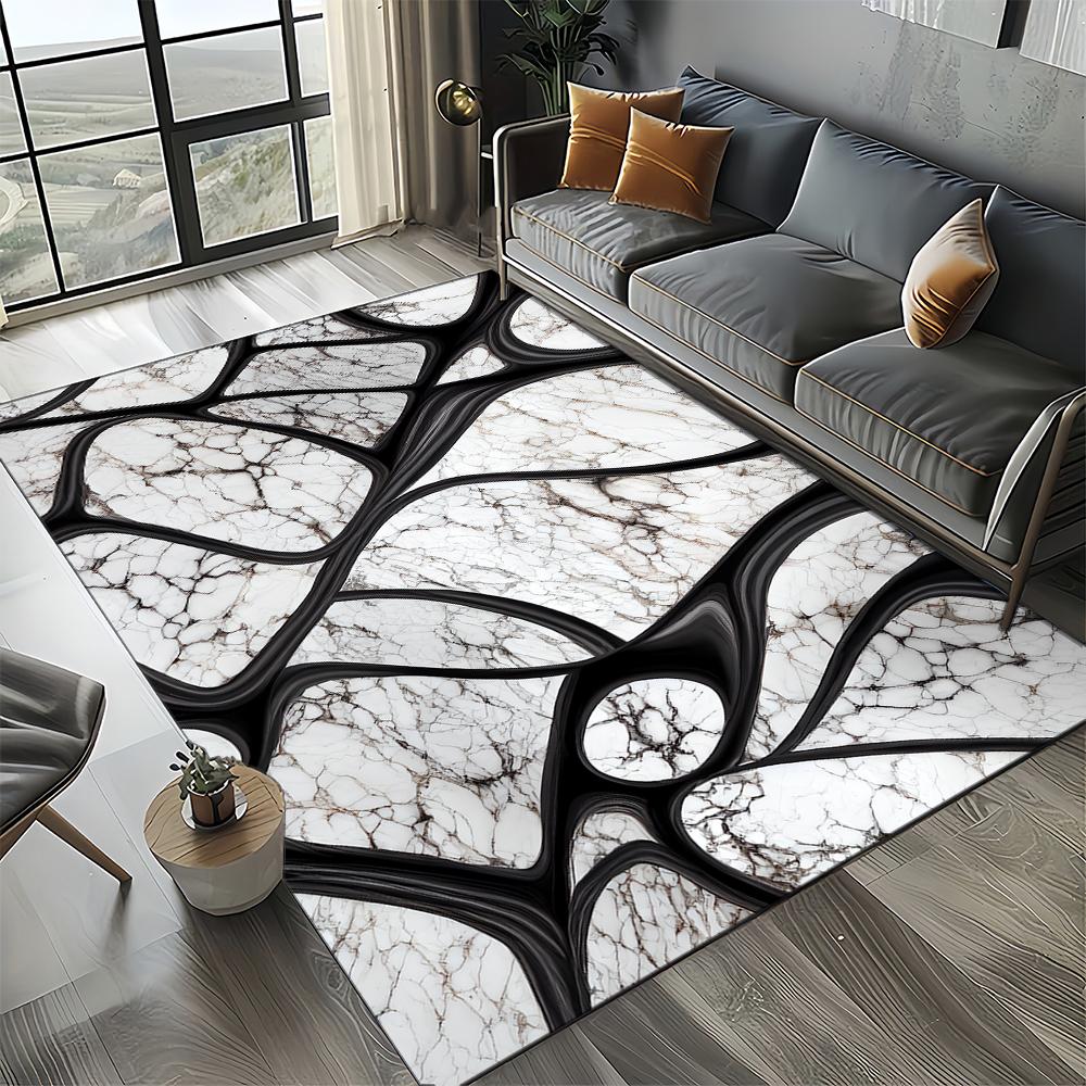 27 Стиль Новая Мода Мрамор Черный Белый Золотой Камень Ковер Коврик для Гостиной Спальни Дома Украшение Дивана, Нескользящий Напольный Коврик