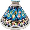 Small Handmade Tunisian Turquoise Blue Tagine – Traditional Ceramic Cookware for Oven & Fire – 22cm, Perfect for Fish, Poultry, Meat & Vegetables
