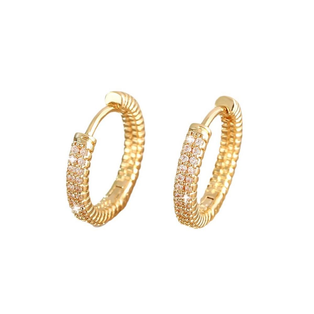 14K Gold Plated Geometric Zircon Earrings for Women Fashion Simple Elegant Twisted Huggie Hoop Earrings Delicate Jewelry Gift
