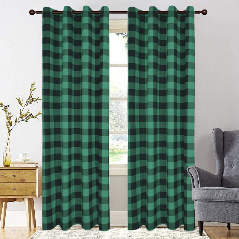 1 панель Европейский Американский Рождественский полиэстер Красный Зеленый клетчатый занавес Праздничное украшение