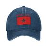 Baseball Cap Morocco Flag Summer Fitted Retro Trucker Hat  Unisex Adult Print Outdoor Gym Sunscreen Baseball Caps