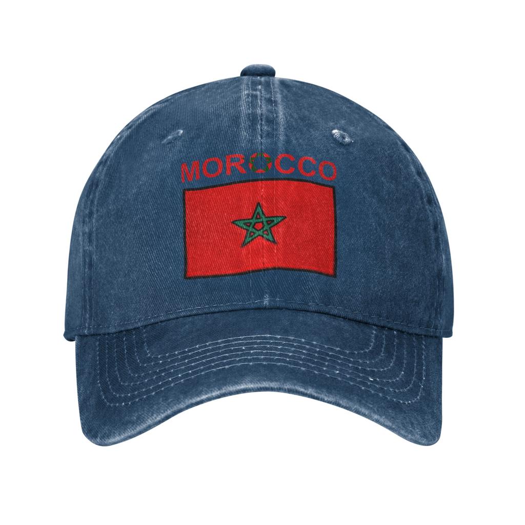 Baseball Cap Morocco Flag Summer Fitted Retro Trucker Hat Unisex Adult Print Outdoor Gym Sunscreen Baseball Caps