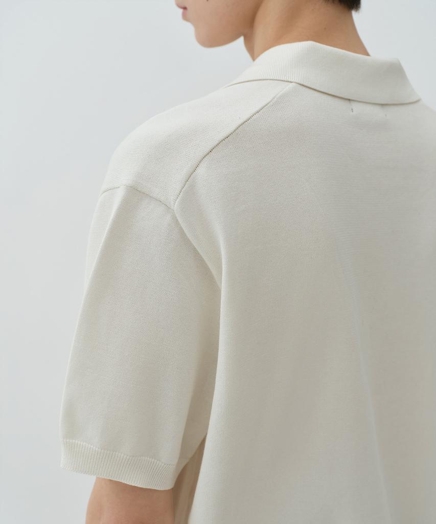 MUSINSA STANDARD Washable Supima Cotton Slit Neck Knitted Polo Shirt [Ivory]