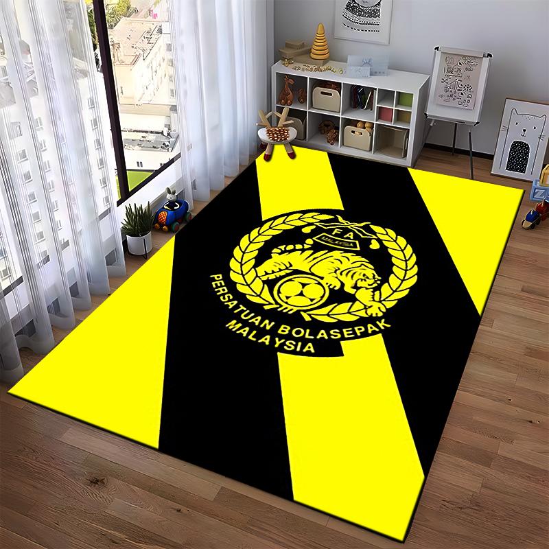 Tiger and Football Emblem Design Rug Non-slip rug suitable for living room and bedroom sofas